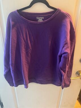 Hanes Purple Women's Crewneck Sweatshirt